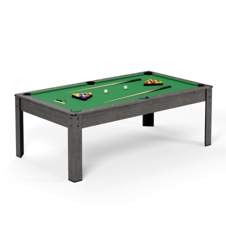 Billard Américain AMBIANCE 7Ft - 226,5 x 126,5 x 80 cm avec accessoires et plateau dînatoire - Gris Billard Américain AMBIANCE 7Ft - 226,5 x 126,5 x 80 cm avec accessoires et plateau dînatoire - Gris
