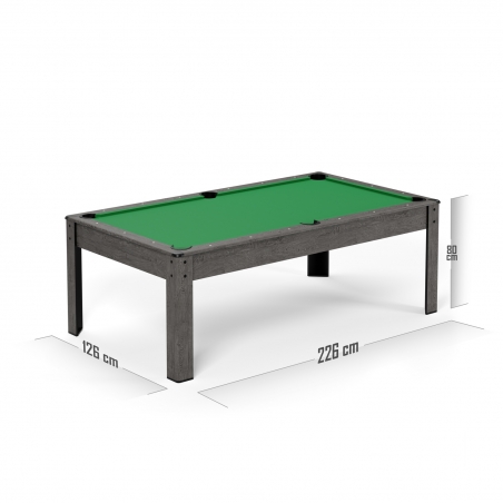 Billard Américain AMBIANCE 7Ft - 226,5 x 126,5 x 80 cm avec accessoires et plateau dînatoire - Gris Billard Américain AMBIANCE 7Ft - 226,5 x 126,5 x 80 cm avec accessoires et plateau dînatoire - Gris