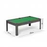 Billard Américain AMBIANCE 7Ft - 226,5 x 126,5 x 80 cm avec accessoires et plateau dînatoire - Gris Billard Américain AMBIANCE 7Ft - 226,5 x 126,5 x 80 cm avec accessoires et plateau dînatoire - Gris