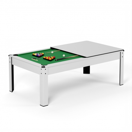 Billard Américain HARMONY 6Ft - 206,5 x 116,5 x 80 cm avec accessoires et plateau dînatoire - Couleur Ivoire