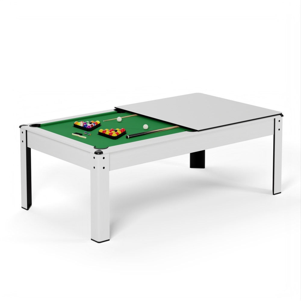 Billard Américain HARMONY 6Ft - 206,5 x 116,5 x 80 cm avec accessoires et plateau dînatoire - Couleur Ivoire