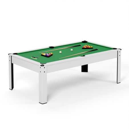 Billard Américain HARMONY 6Ft - 206,5 x 116,5 x 80 cm avec accessoires et plateau dînatoire - Couleur Ivoire