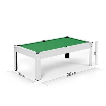 Billard Américain HARMONY 6Ft - 206,5 x 116,5 x 80 cm avec accessoires et plateau dînatoire - Couleur Ivoire