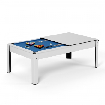 Billard Américain HARMONY 6Ft - 206,5 x 116,5 x 80 cm avec accessoires et plateau dînatoire - Couleur Ivoire