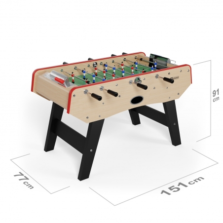 Babyfoot CLASSIC type Bistrot - 151 x 77 x 91 cm - Table de Baby-foot avec barres téléscopiques et Balles Lièges Inclus