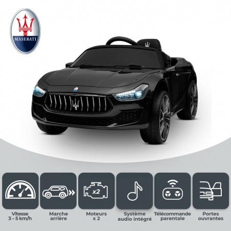 Maserati Ghibli Voiture Electrique Enfant (2 x 25W)108 x 56 x 44 cm - Marche av/ar, Phares, Musique et Télécommande parentale