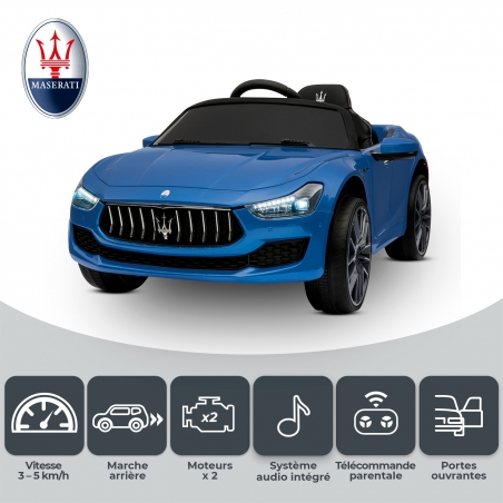 Maserati Ghibli Voiture Electrique Enfant (2 x 25W)108 x 56 x 44 cm - Marche av/ar, Phares, Musique et Télécommande parentale