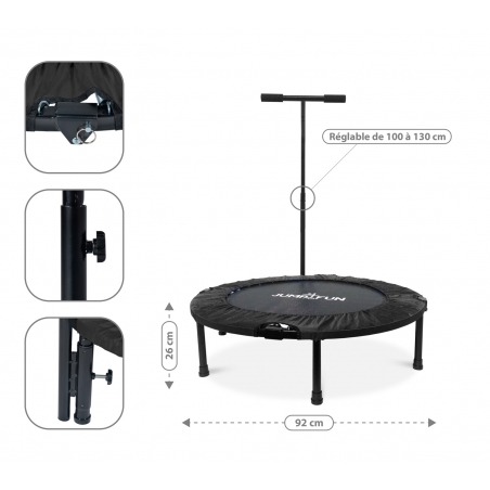 Pack trampoline de fitness 90 cm et kit Pilates Pilyo