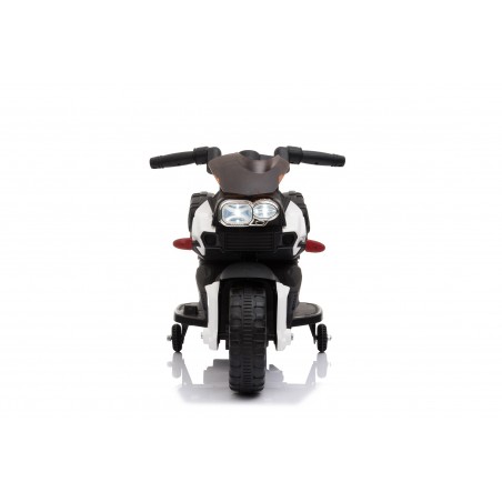 Moto Electrique pour Enfant - 90L x 42l x 58H cm - Roulettes de soutien, Marche AV/AR, Phares fonctionnels, Bruitages moteur