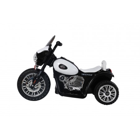 Moto de Police Electrique 20W pour enfants - 80L x 43l x 54.5H cm - 3 roues, marche av/ar, phares fonctionnels, bruitages moteur