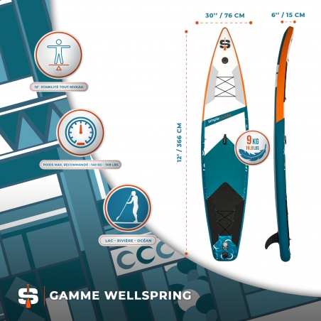 RACE 12' PACK STAND UP PADDLE