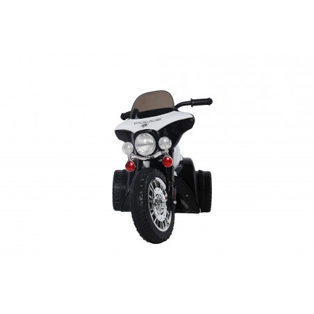 Moto de Police Electrique 20W pour enfants - 80L x 43l x 54.5H cm - 3 roues, marche av/ar, phares fonctionnels, bruitages moteur