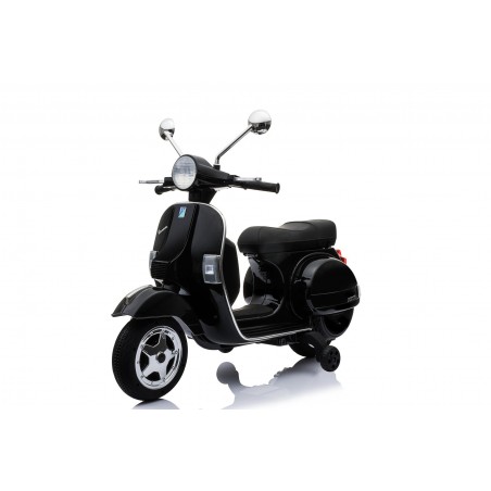 Scooter Electrique Vespa 18W pour Enfant - avec Klaxon, Système Audio et Roulettes de soutien