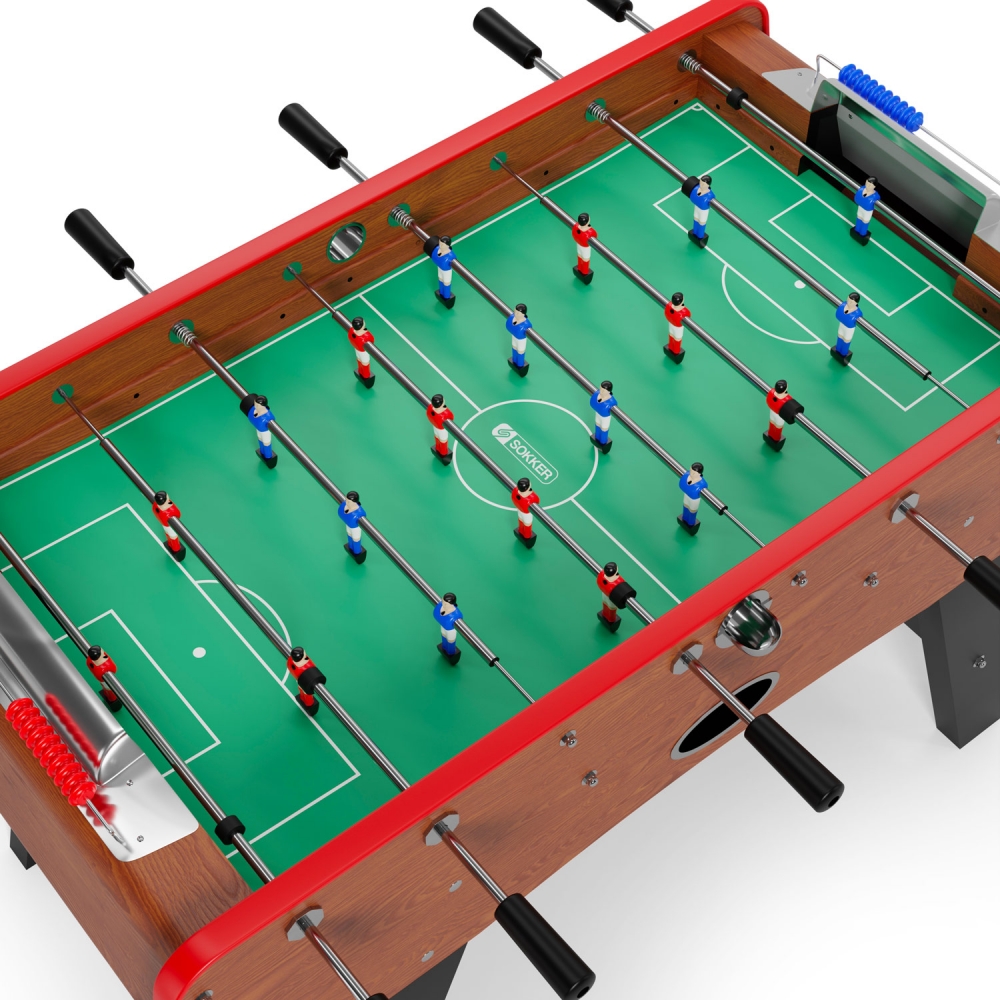 Babyfoot CLASSIC type Bistrot - 151 x 77 x 91 cm - Table de Baby-foot avec barres téléscopiques et Balles Lièges Inclus