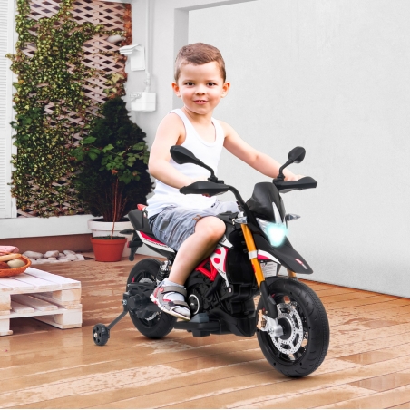 Moto Electrique Aprilia Dorsoduro 900 pour Enfant - avec Klaxon, Système Audio et Roulettes de soutien Moto Electrique Aprilia Dorsoduro 900 pour Enfant - avec Klaxon, Système Audio et Roulettes de soutien