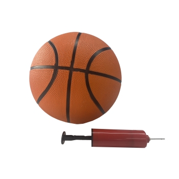 Ballon de basket orange taille 7 + pompe rouge