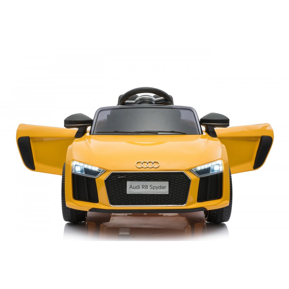 Audi R8 Spyder Voiture Electrique (2x35W) 100 x 59 x 44 cm - Marche av/ar, Phares, Musique, Ceinture et Télécommande parentale