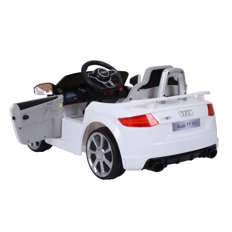 Audi TT RS Voiture Electrique Enfant (2x25W) 103x62x44 cm - Marche av/ar, Phares, Musique, Ceinture et Télécommande parentale