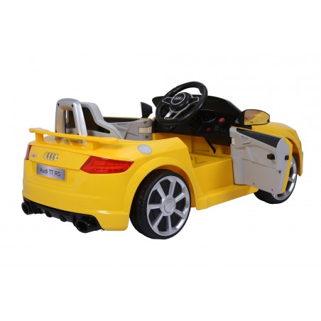 Audi TT RS Voiture Electrique Enfant (2x25W) 103x62x44 cm - Marche av/ar, Phares, Musique, Ceinture et Télécommande parentale