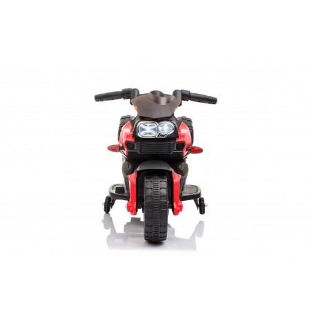 Moto Electrique pour Enfant - 90L x 42l x 58H cm - Roulettes de soutien, Marche AV/AR, Phares fonctionnels, Bruitages moteur