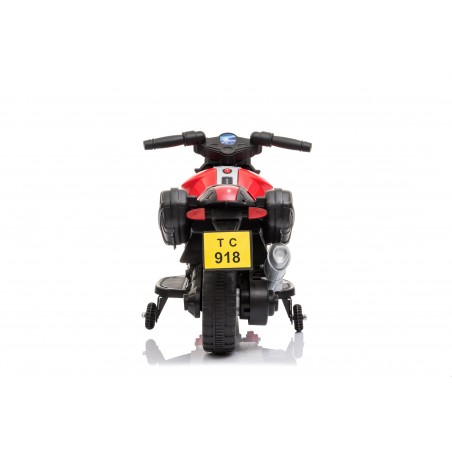 Moto Electrique pour Enfant - 90L x 42l x 58H cm - Roulettes de soutien, Marche AV/AR, Phares fonctionnels, Bruitages moteur