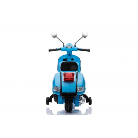 Scooter Electrique Vespa 18W pour Enfant - avec Klaxon, Système Audio et Roulettes de soutien