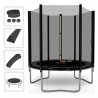 Trampoline de Jardin Deluxe - Taille au choix - Noir - Pack trampo Extérieur avec Filet de sécurité et Tapis de saut - Play4Fun Trampoline de Jardin Deluxe - Taille au choix - Noir - Pack trampo Extérieur avec Filet de sécurité et Tapis de saut - Play4Fun