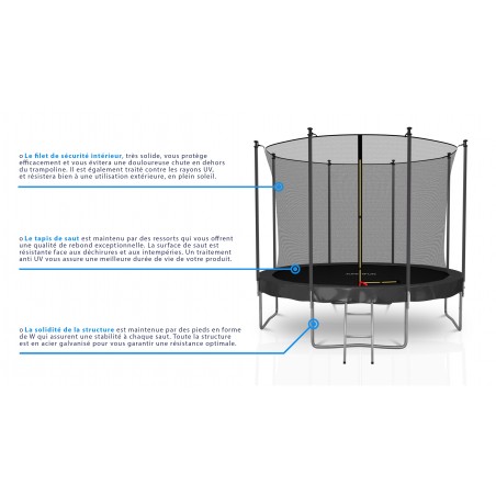 Trampoline extérieur 8FT 244cm Classique Jump4Fun