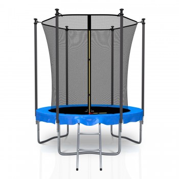 Trampoline extérieur Classique 6Ft / ø185cm KAIA SPORTS Trampoline de jardin avec Filet, mousse de protection et échelle
