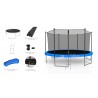 Trampoline extérieur Classique 14Ft / ø424cm KAIA SPORTS Trampoline de jardin avec Filet, mousse de protection et échelle Trampoline extérieur Classique 14Ft / ø424cm KAIA SPORTS Trampoline de jardin avec Filet, mousse de protection et échelle