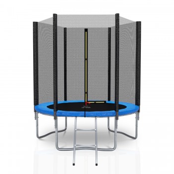 Trampoline extérieur Deluxe 6Ft / ø185cm KAIA SPORTS Trampoline de jardin avec Filet, mousse de protection et échelle