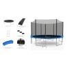 Trampoline extérieur Deluxe 13Ft / ø400cm KAIA SPORTS Trampoline de jardin avec Filet, mousse de protection et échelle Trampoline extérieur Deluxe 13Ft / ø400cm KAIA SPORTS Trampoline de jardin avec Filet, mousse de protection et échelle