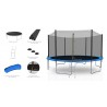 Trampoline extérieur Deluxe 14Ft / ø424cm KAIA SPORTS Trampoline de jardin avec Filet, mousse de protection et échelle Trampoline extérieur Deluxe 14Ft / ø424cm KAIA SPORTS Trampoline de jardin avec Filet, mousse de protection et échelle