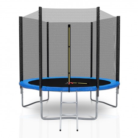 Trampoline extérieur Deluxe 8Ft / ø244cm KAIA SPORTS Trampoline de jardin avec Filet, mousse de protection et échelle