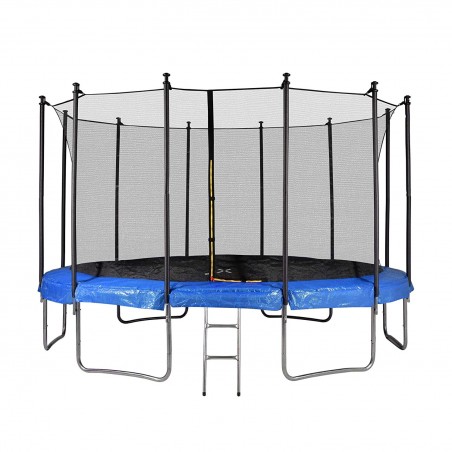 Trampoline de Jardin avec Filet intérieur de sécurité Ø diamètre 13 Ft / 400 cm - 12 perches