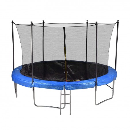 Trampoline de Jardin avec Filet intérieur de sécurité, Echelle et Mousse de protection, Ø diamètre 13 FT 400 cm - 6 perches