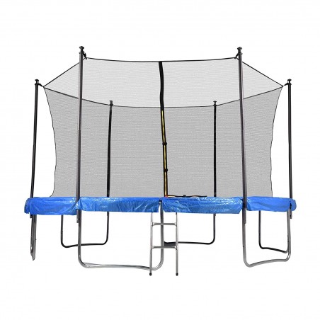 Trampoline de Jardin avec Filet intérieur de sécurité, Echelle et Mousse de protection, Ø diamètre 13 FT 400 cm - 6 perches