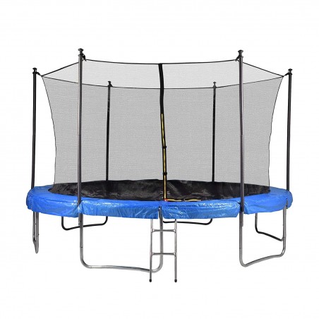 Trampoline de Jardin avec Filet intérieur de sécurité, Echelle et Mousse de protection, Ø diamètre 13 FT 400 cm - 6 perches