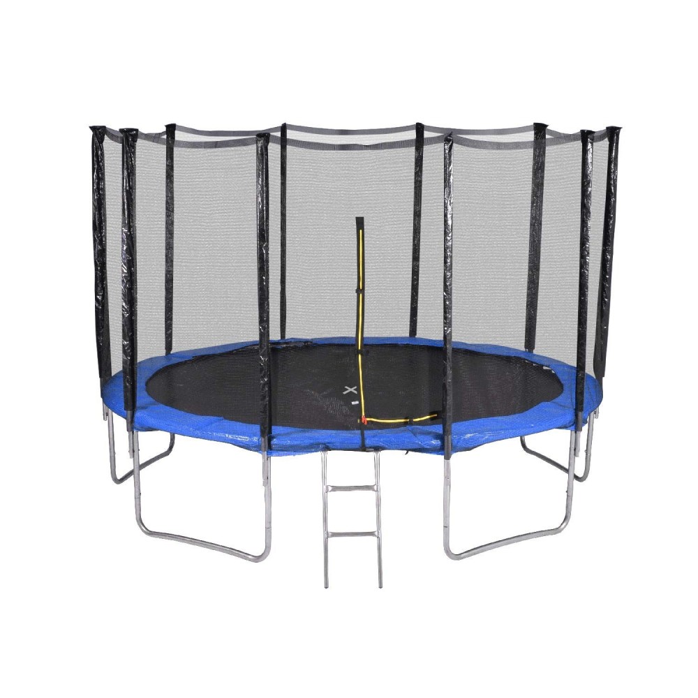 Trampoline de Jardin, diamètre 12FT / 366 cm avec Filet Exterieur - 10 perches
