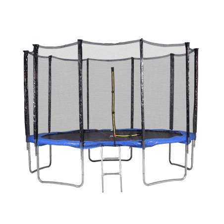 Trampoline de Jardin, diamètre 12FT / 366 cm avec Filet Exterieur - 10 perches