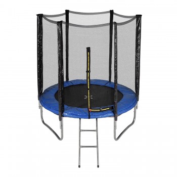 Trampoline de Jardin avec filet de sécurité exterieur, échelle et mousse de protection  diamètre 6FT / 185 cm
