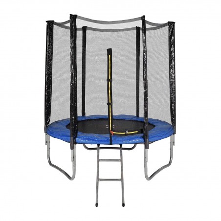 Trampoline de Jardin avec filet de sécurité exterieur, échelle et mousse de protection  diamètre 6FT / 185 cm