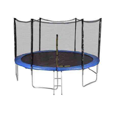 Trampoline de Jardin avec filet de sécurité exterieur, échelle et mousse de protection diamètre 13FT / 400 cm