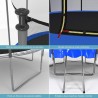 Trampoline extérieur Classique Play4Fun 10Ft - ø305cm - Avec Housse de coussin réversible Bleu / Noir Trampoline extérieur Classique Play4Fun 10Ft - ø305cm - Avec Housse de coussin réversible Bleu / Noir