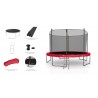 Trampoline extérieur Classique 12Ft / ø366cm KAIA SPORTS Trampoline de jardin avec Filet, mousse de protection et échelle Trampoline extérieur Classique 12Ft / ø366cm KAIA SPORTS Trampoline de jardin avec Filet, mousse de protection et échelle
