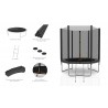 Trampoline extérieur Classique 6Ft / ø185cm KAIA SPORTS Trampoline de jardin avec Filet, mousse de protection et échelle Trampoline extérieur Classique 6Ft / ø185cm KAIA SPORTS Trampoline de jardin avec Filet, mousse de protection et échelle