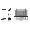 Trampoline extérieur Classique 13Ft / ø400cm KAIA SPORTS Trampoline de jardin avec Filet, mousse de protection et échelle Trampoline extérieur Classique 13Ft / ø400cm KAIA SPORTS Trampoline de jardin avec Filet, mousse de protection et échelle