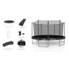Trampoline extérieur Classique 14Ft / ø424cm KAIA SPORTS Trampoline de jardin avec Filet, mousse de protection et échelle Trampoline extérieur Classique 14Ft / ø424cm KAIA SPORTS Trampoline de jardin avec Filet, mousse de protection et échelle
