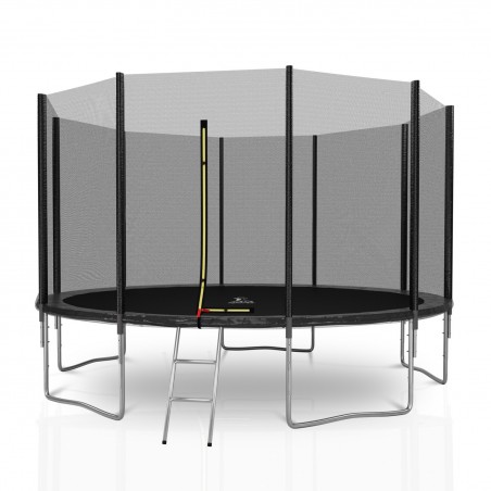 Trampoline extérieur Deluxe 12Ft / ø366cm 10perches KAIA SPORTS Trampoline de jardin avec Filet intérieur de sécurité