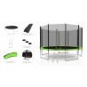 Trampoline extérieur Deluxe 12Ft / ø366cm 10perches KAIA SPORTS Trampoline de jardin avec Filet intérieur de sécurité Trampoline extérieur Deluxe 12Ft / ø366cm 10perches KAIA SPORTS Trampoline de jardin avec Filet intérieur de sécurité